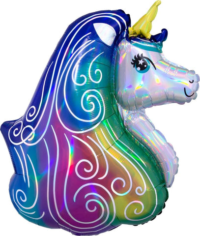 Globo unicornio cabeza holografica
