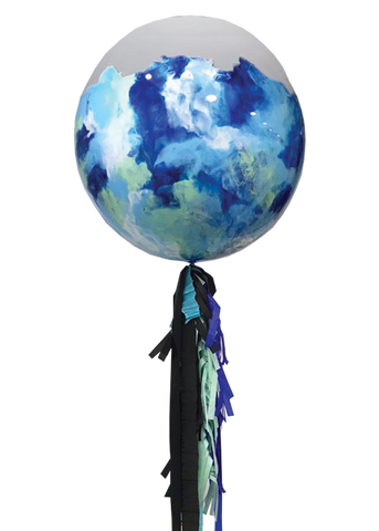 Globo burbuja pintura azul y negro