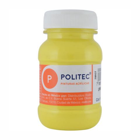 Pintura acrilica politec 100ml Limón Hanza