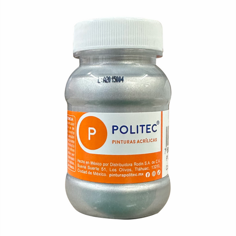 Pintura acrilica politec 100ml Plata
