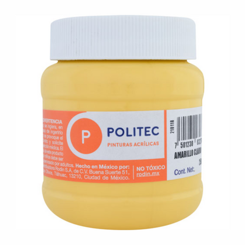 Pintura acrilica politec 250ml Amarillo claro
