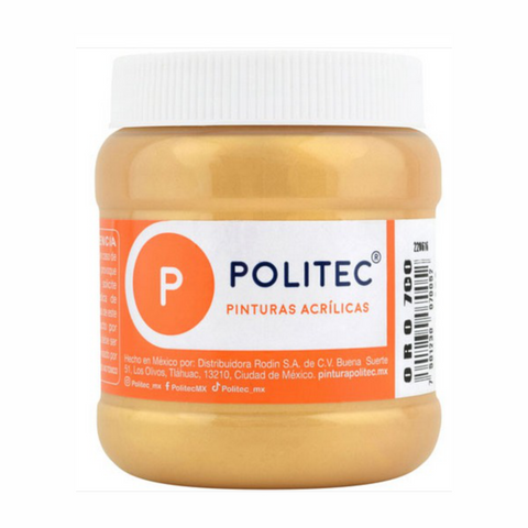Pintura acrilica politec 250ml Oro