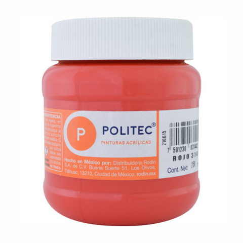 Pintura acrilica politec 250ml Rojo