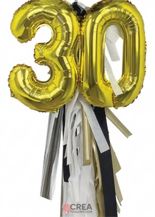 Arreglo pintura dos numeros aniversario elegante