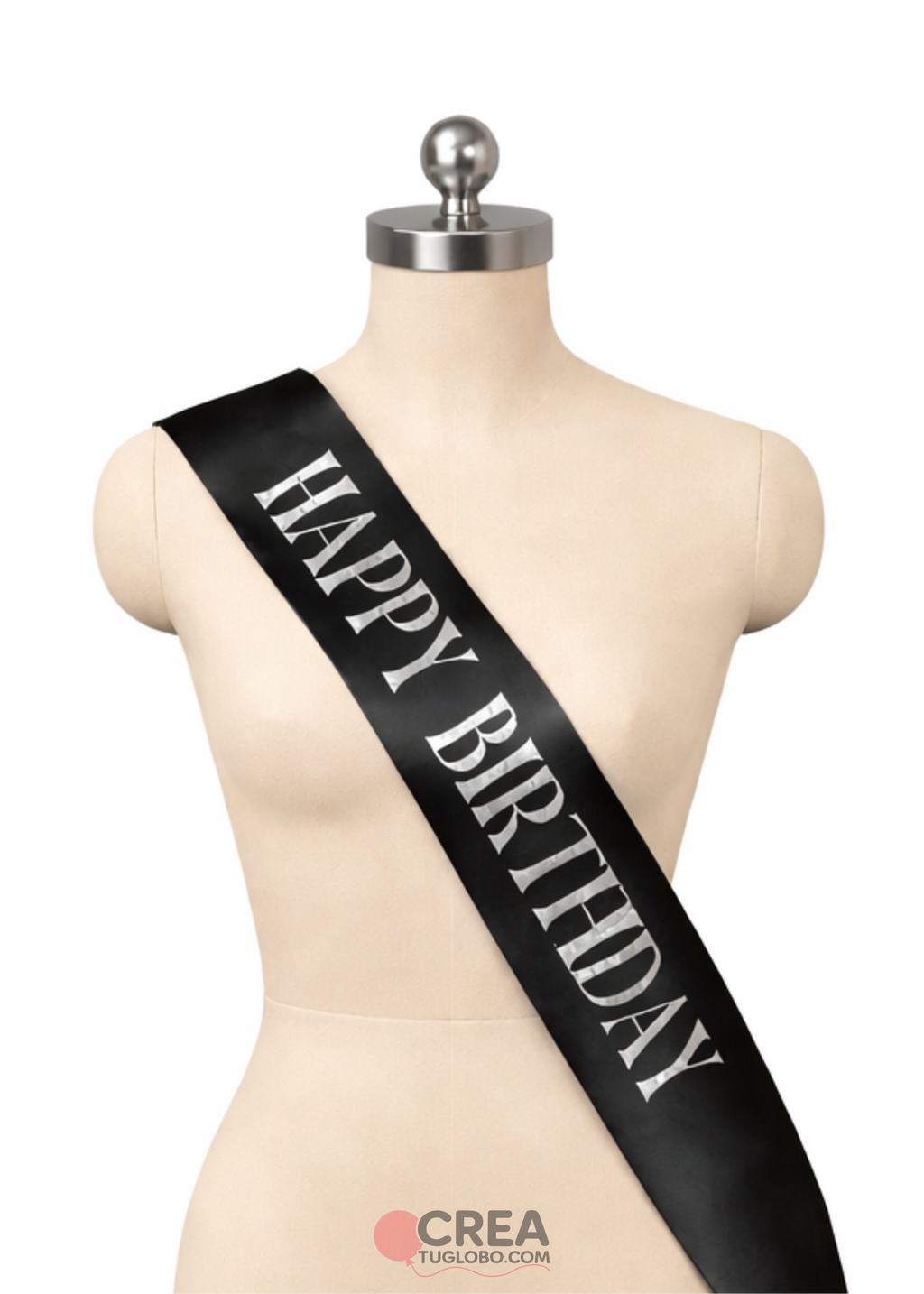 Banda cumpleaños negro con plata
