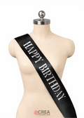 Banda cumpleaños negro con plata