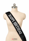 Banda cumpleaños negro con blanco