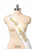 Banda cumpleaños blanco con dorado