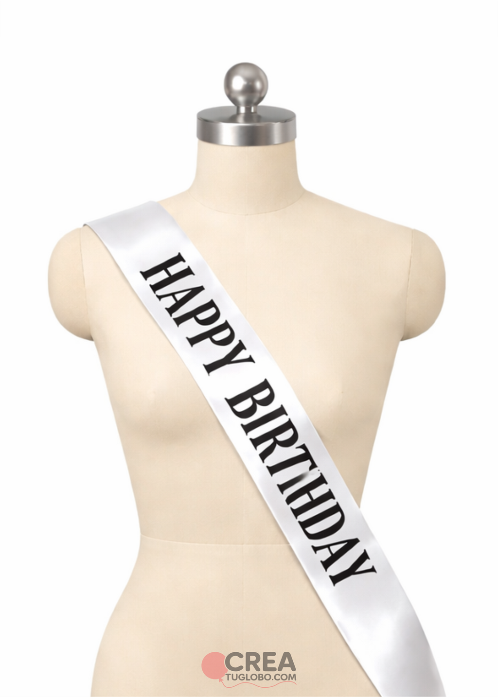 Banda cumpleaños blanco con negro