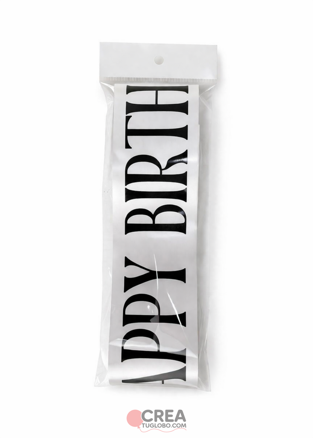 Banda cumpleaños blanco con negro