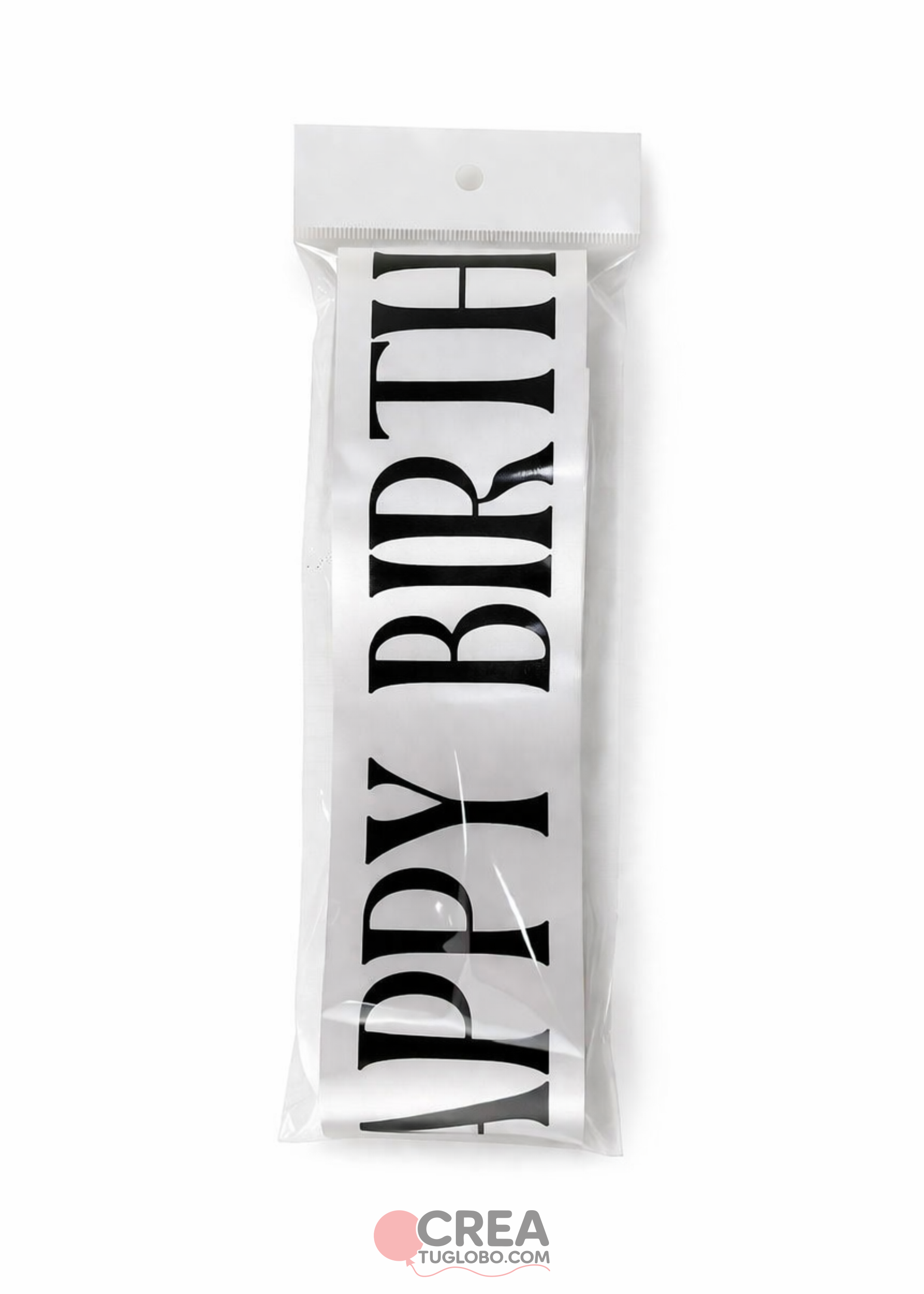 Banda cumpleaños blanco con negro