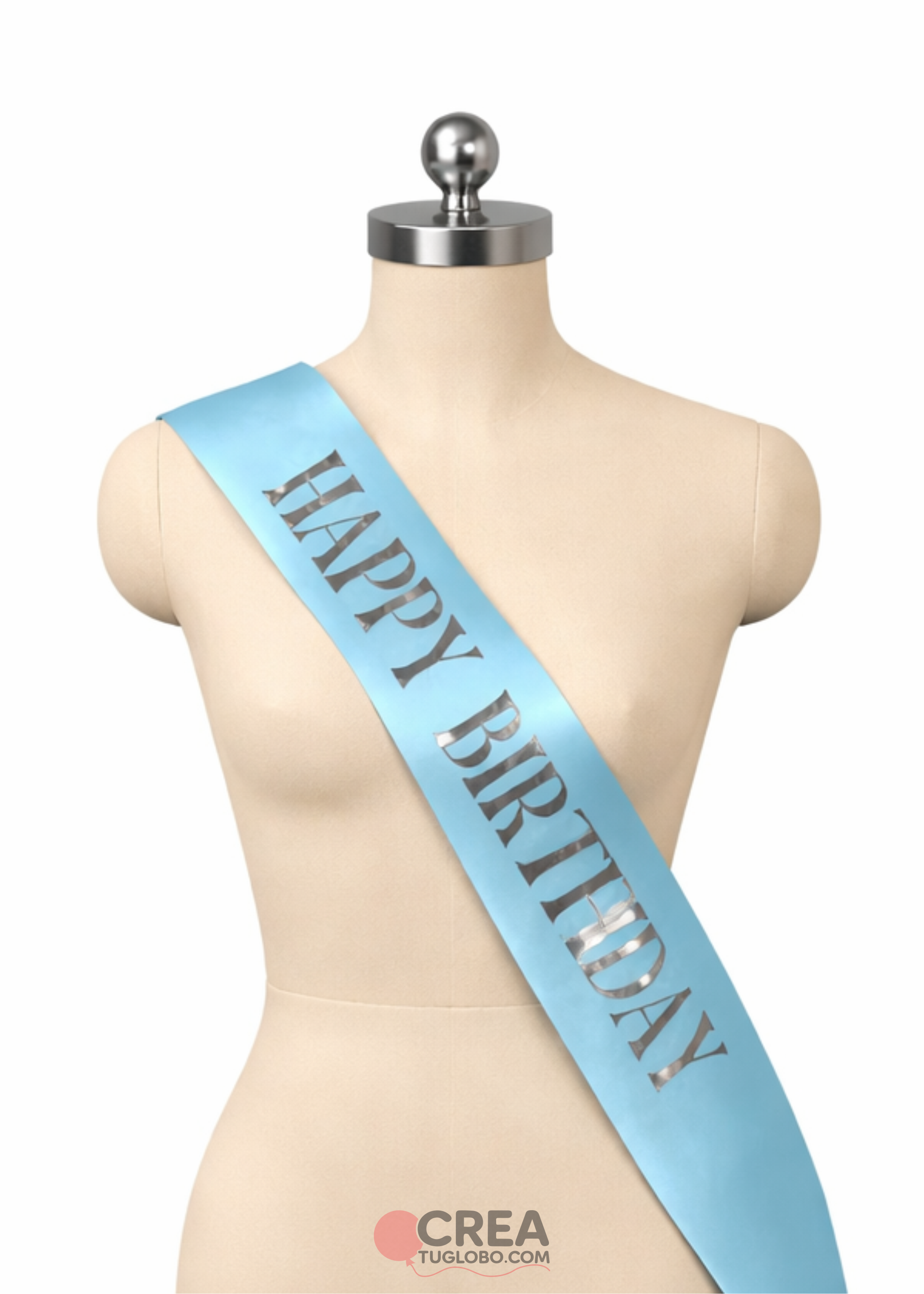 Banda cumpleaños celeste con plata