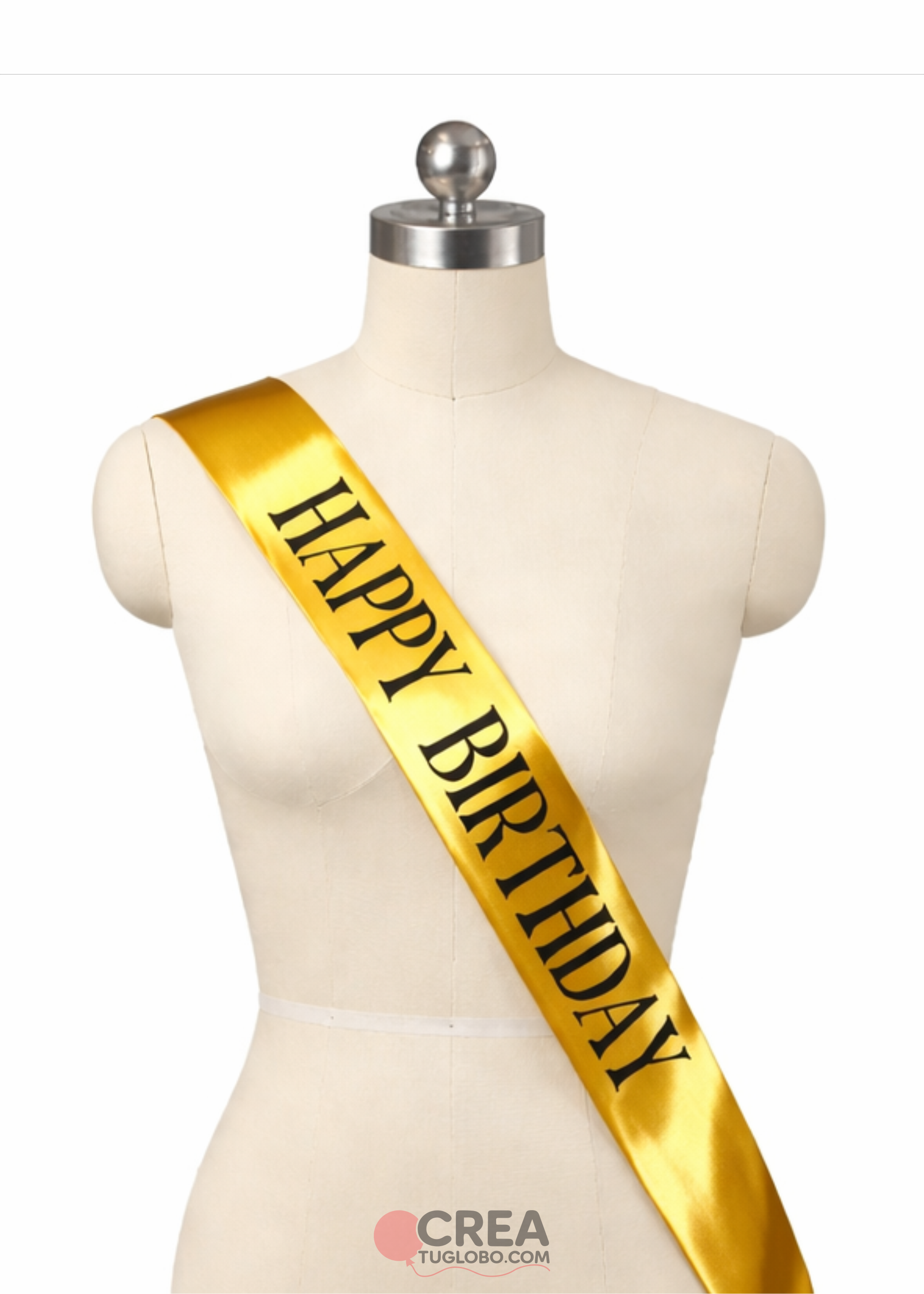 Banda cumpleaños dorado con negro