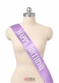 Banda cumpleaños lila con blanco