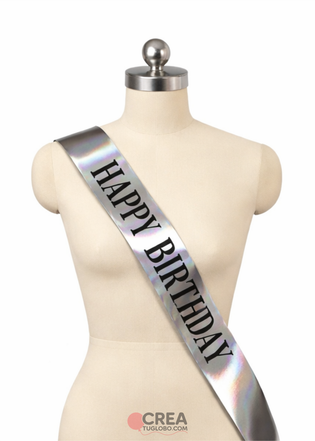 Banda cumpleaños plata con negro