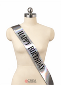 Banda cumpleaños plata con negro