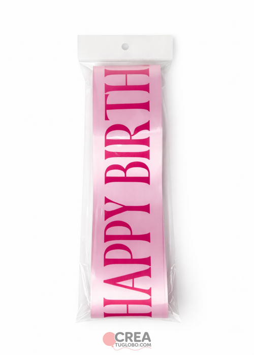 Banda cumpleaños rosa con fucsia