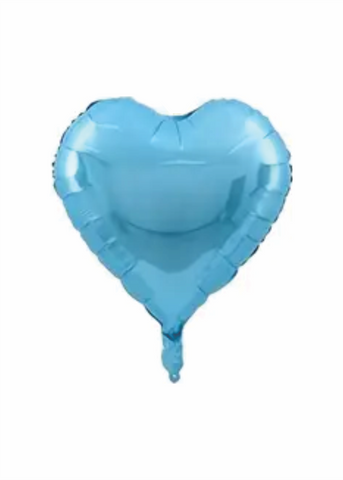 Corazón metálico celeste