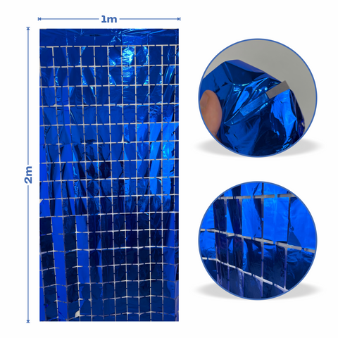 Cortina metalica en cuadros de 1m x 2m Azul