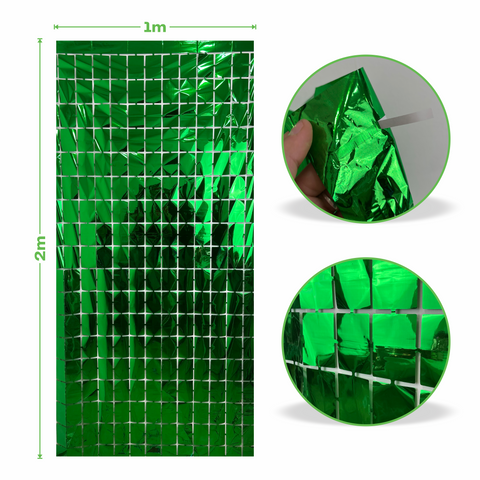 Cortina metalica en cuadros de 1m x 2m  Verde