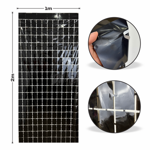 Cortina metalica en cuadros de 1m x 2m  Negro