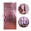 Cortina metalica en cuadros de 1m x 2m Rosa