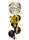 Arreglo mánchate dos numeros dorado y negro