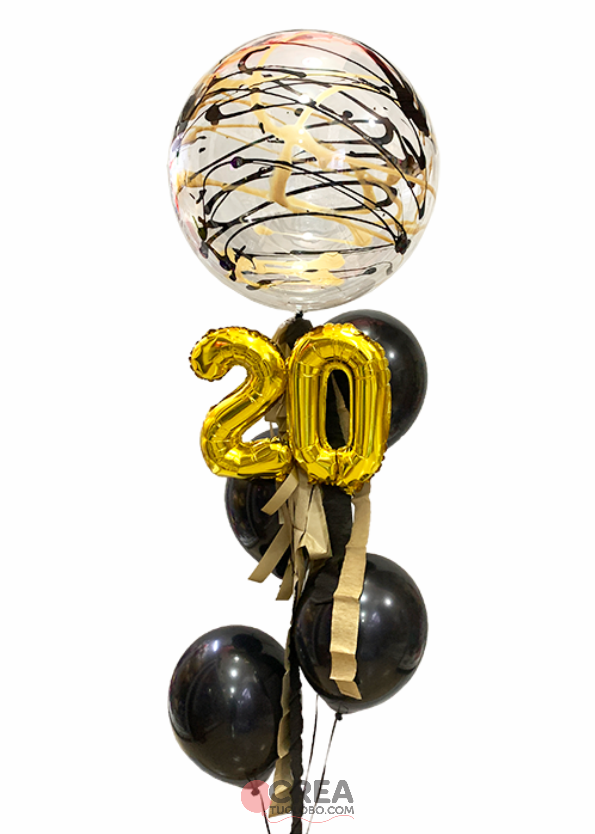 Arreglo mánchate dos numeros dorado y negro