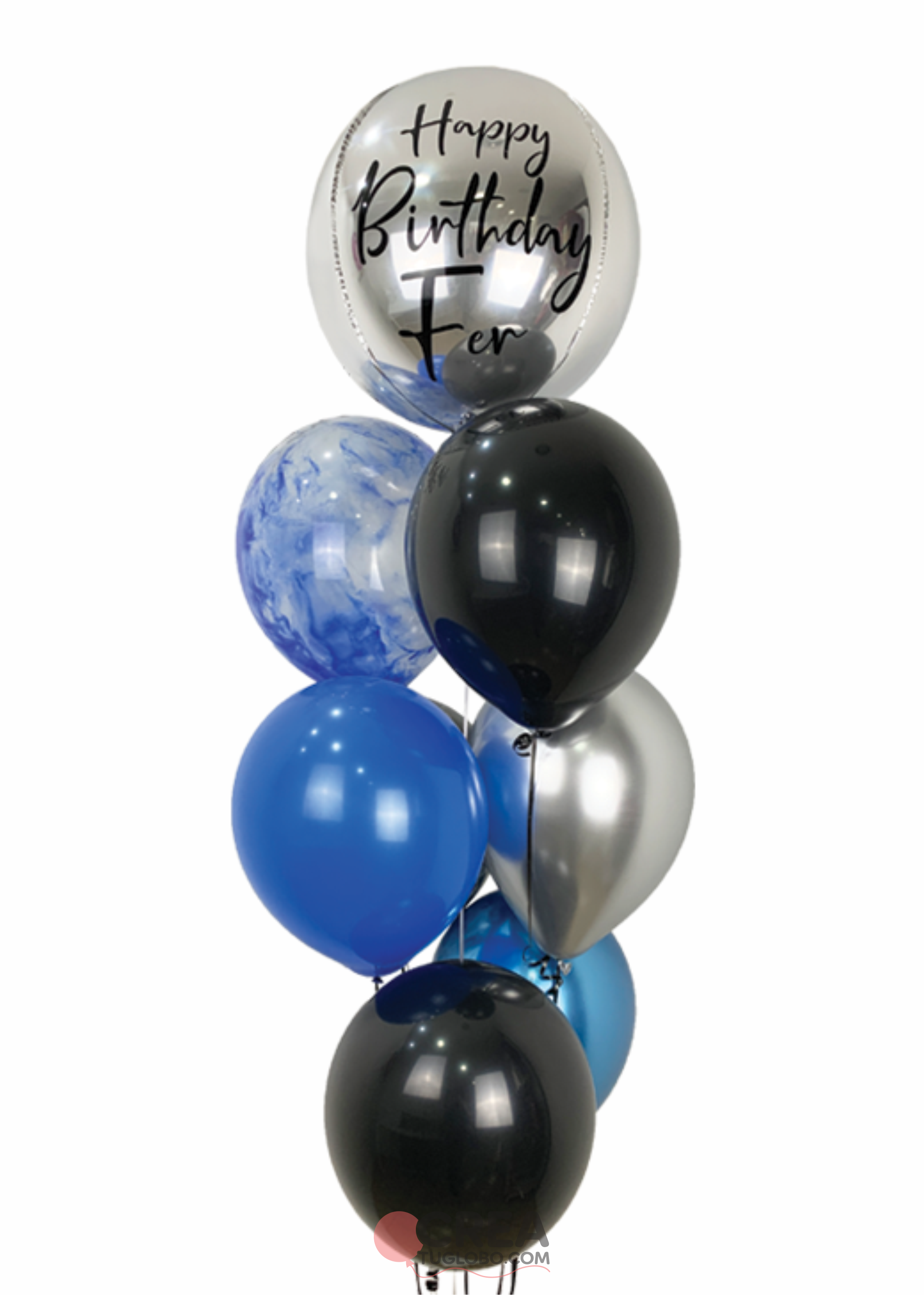Arreglo esfera black and blue
