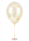 Globo de látex transparente con glitter dorado