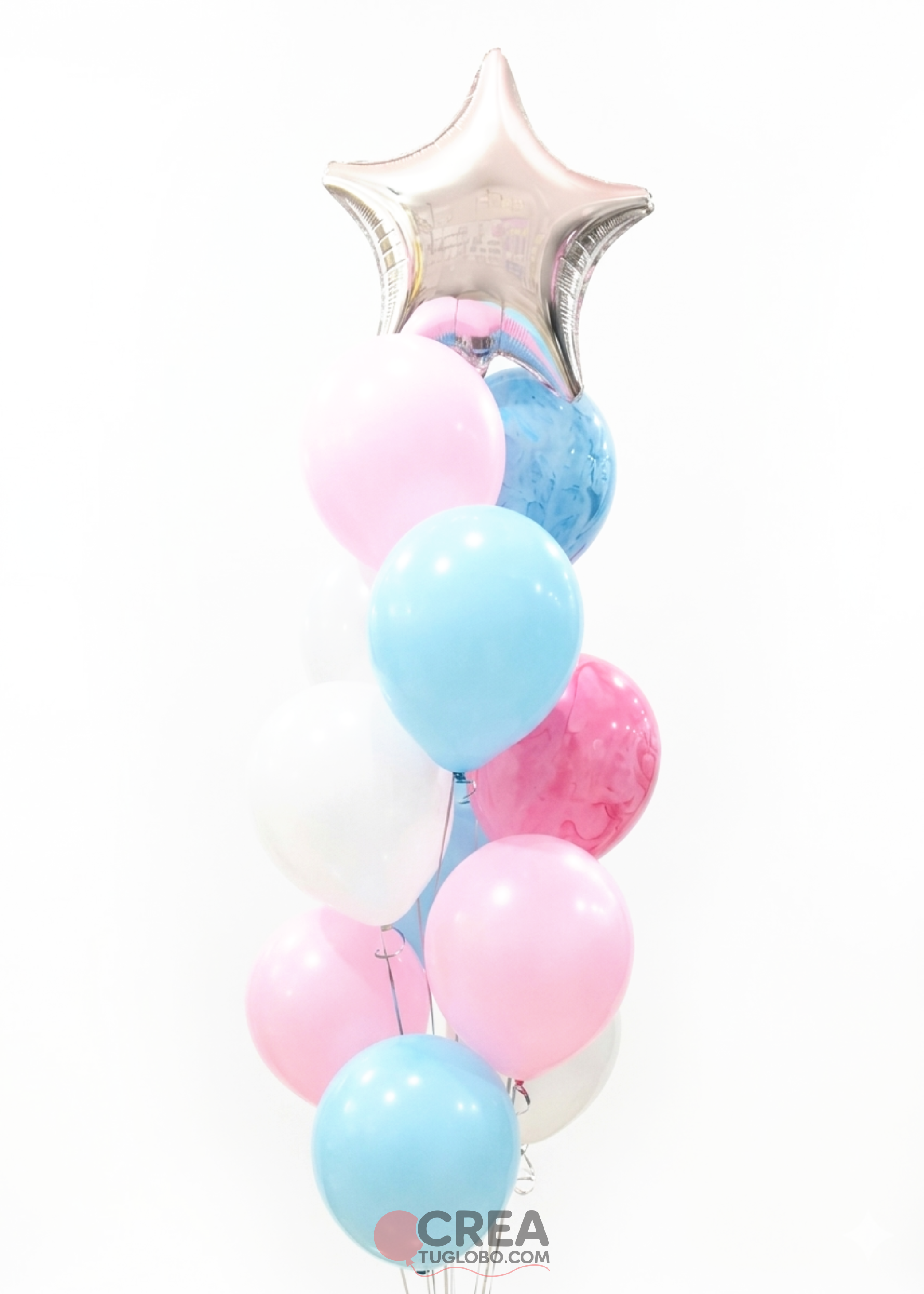 Arreglo Celeste y Rosa con Estrella