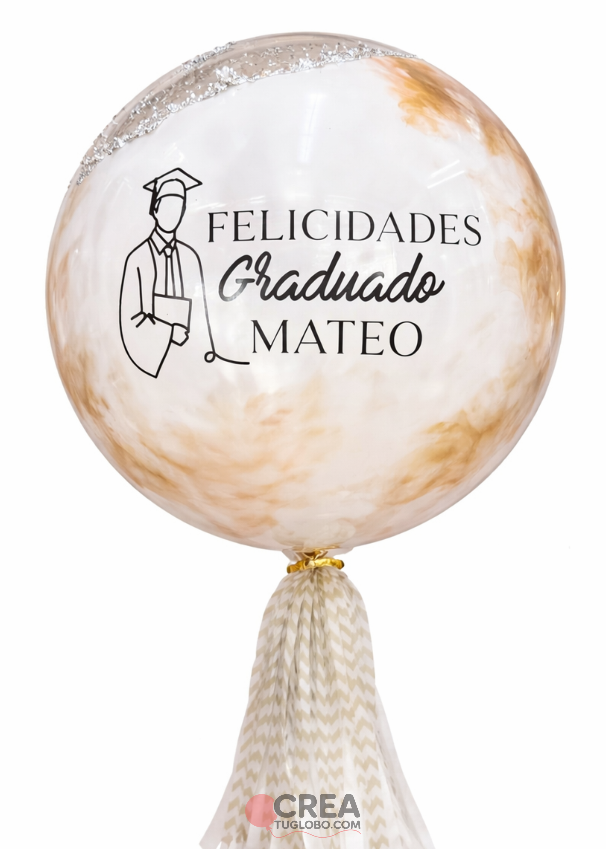 Bubble con hoja de plata white