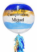 Bubble franjas celeste y azul
