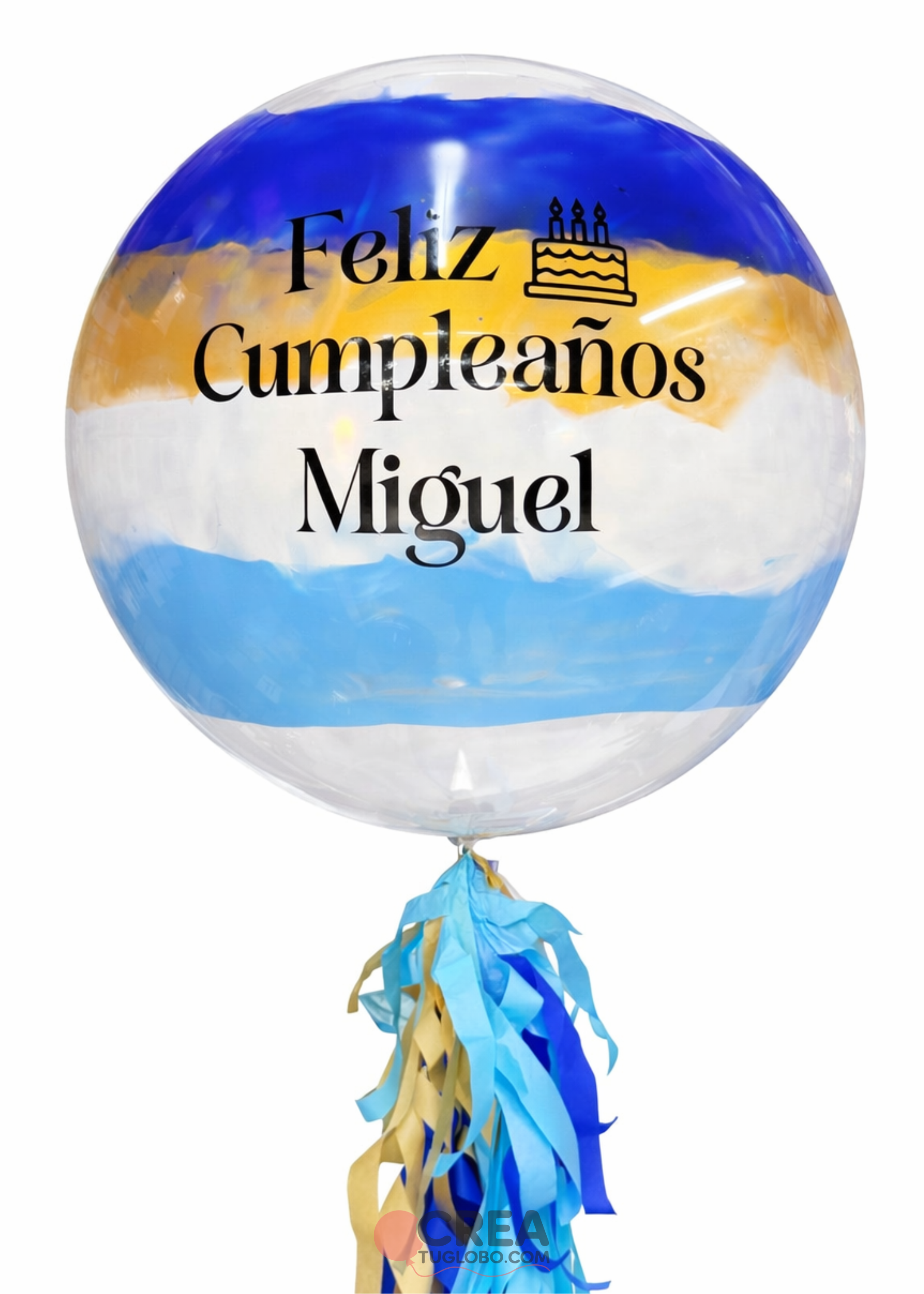 Bubble franjas celeste y azul