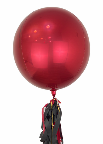 Esfera metálica roja