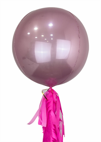 Esfera metálica rosa pastel