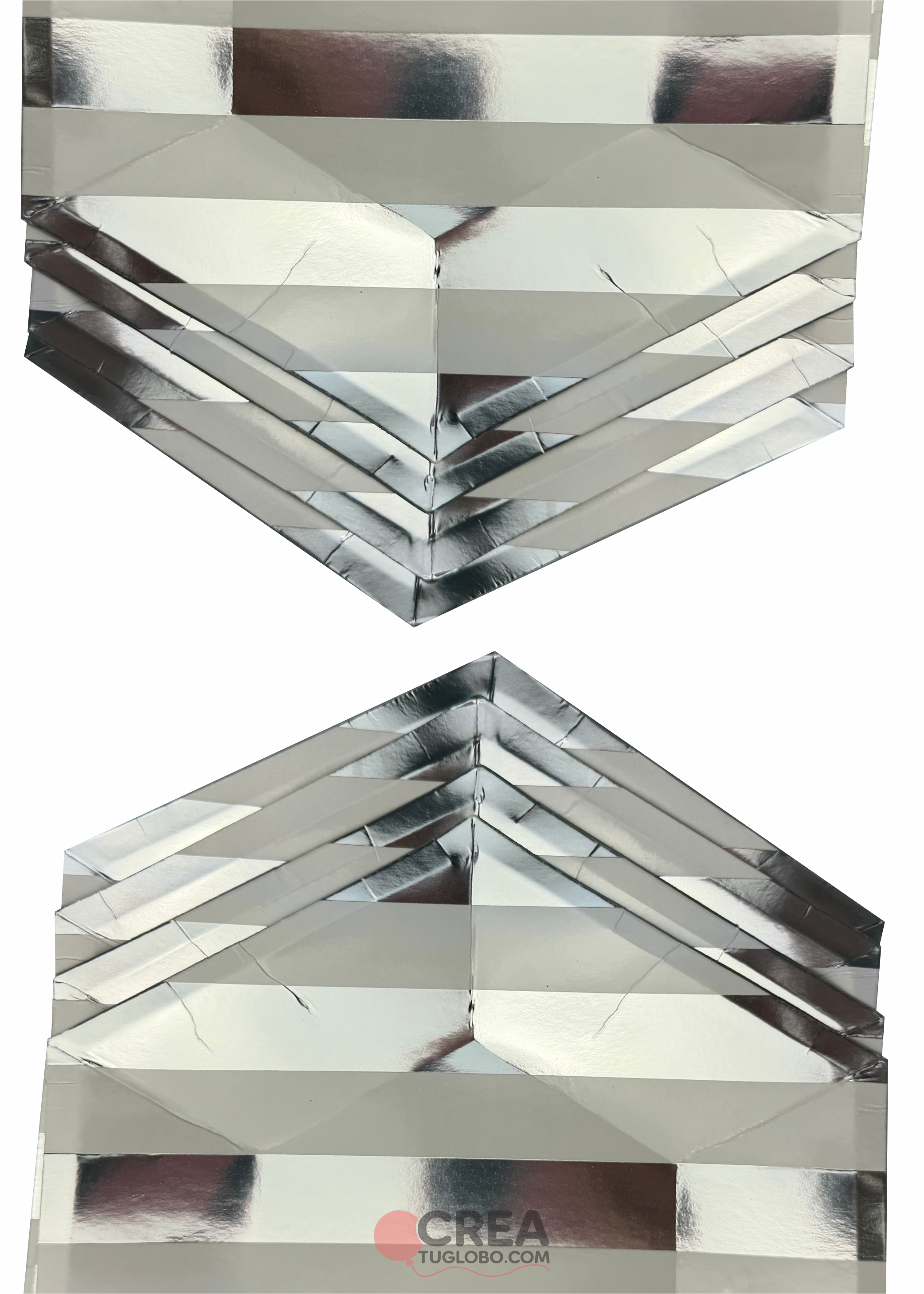Plato hexagonal plata y blanco