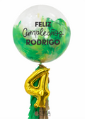 Arreglo burbuja pintura verde un número