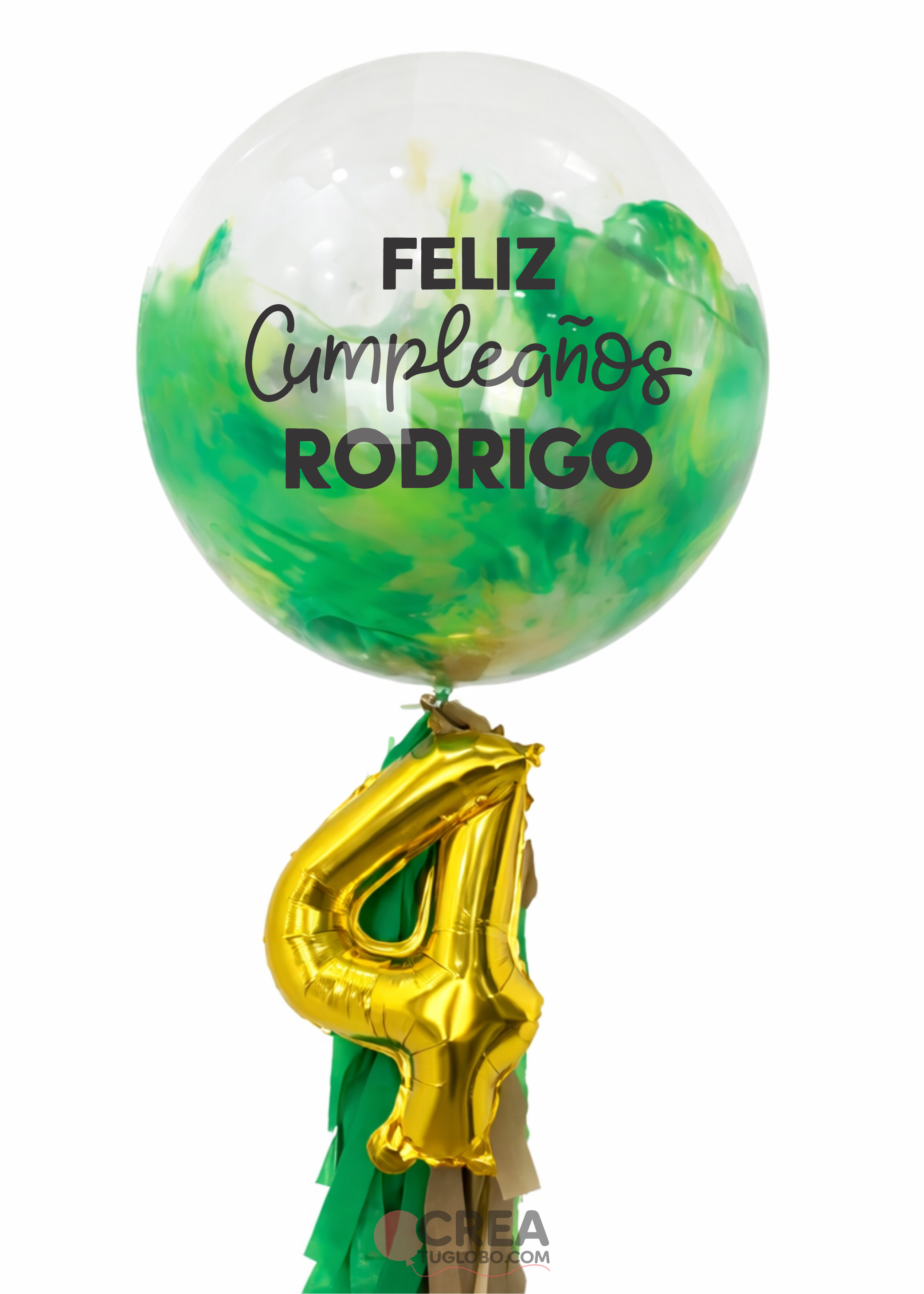 Arreglo burbuja pintura verde un número