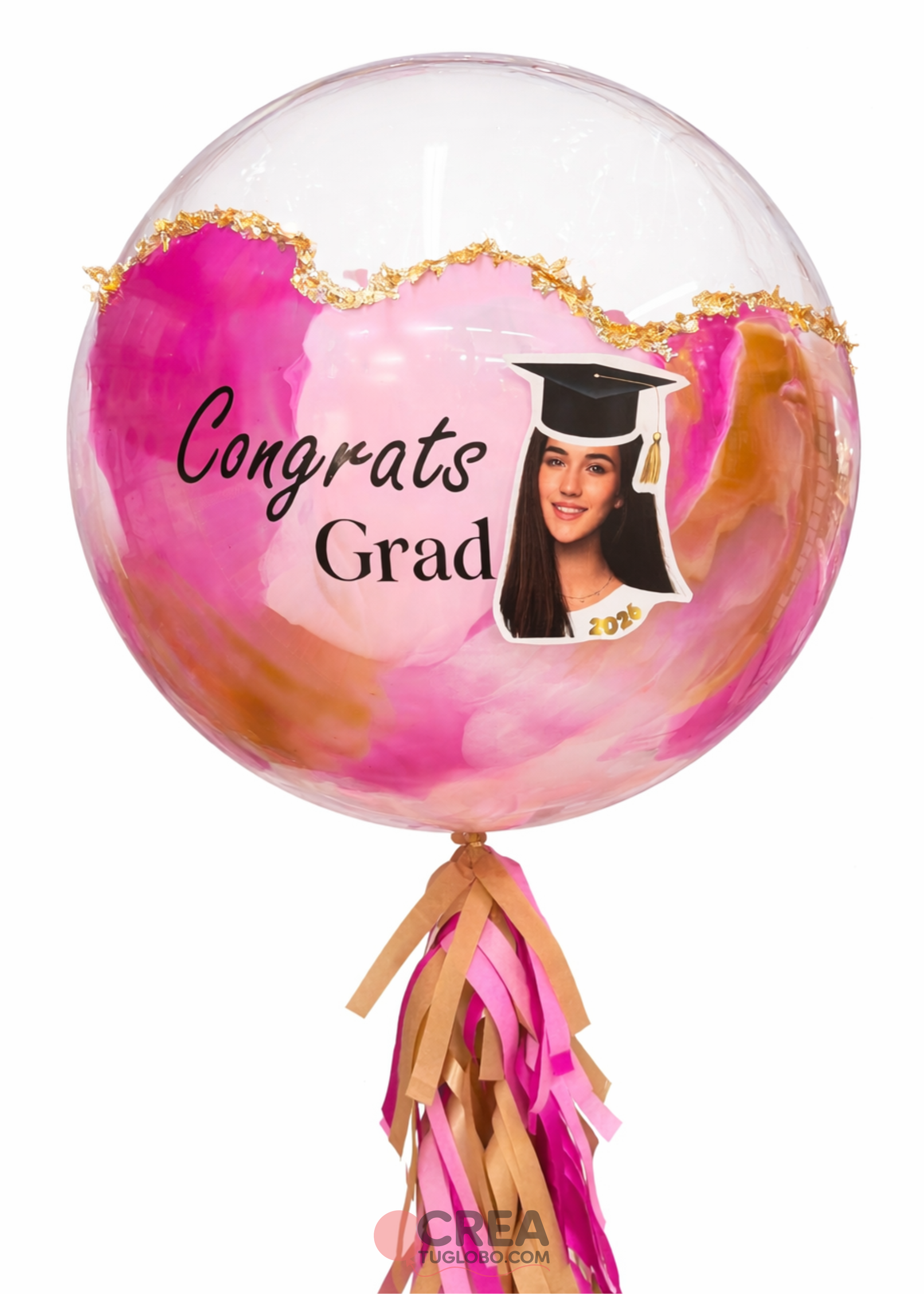 Bubble pink con hoja de oro