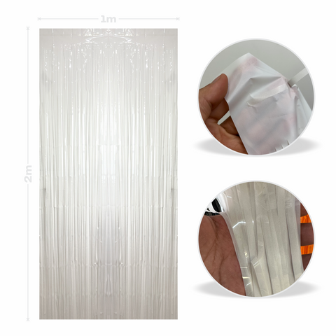 Cortina metalica en tira de 1m x 2m Blanco