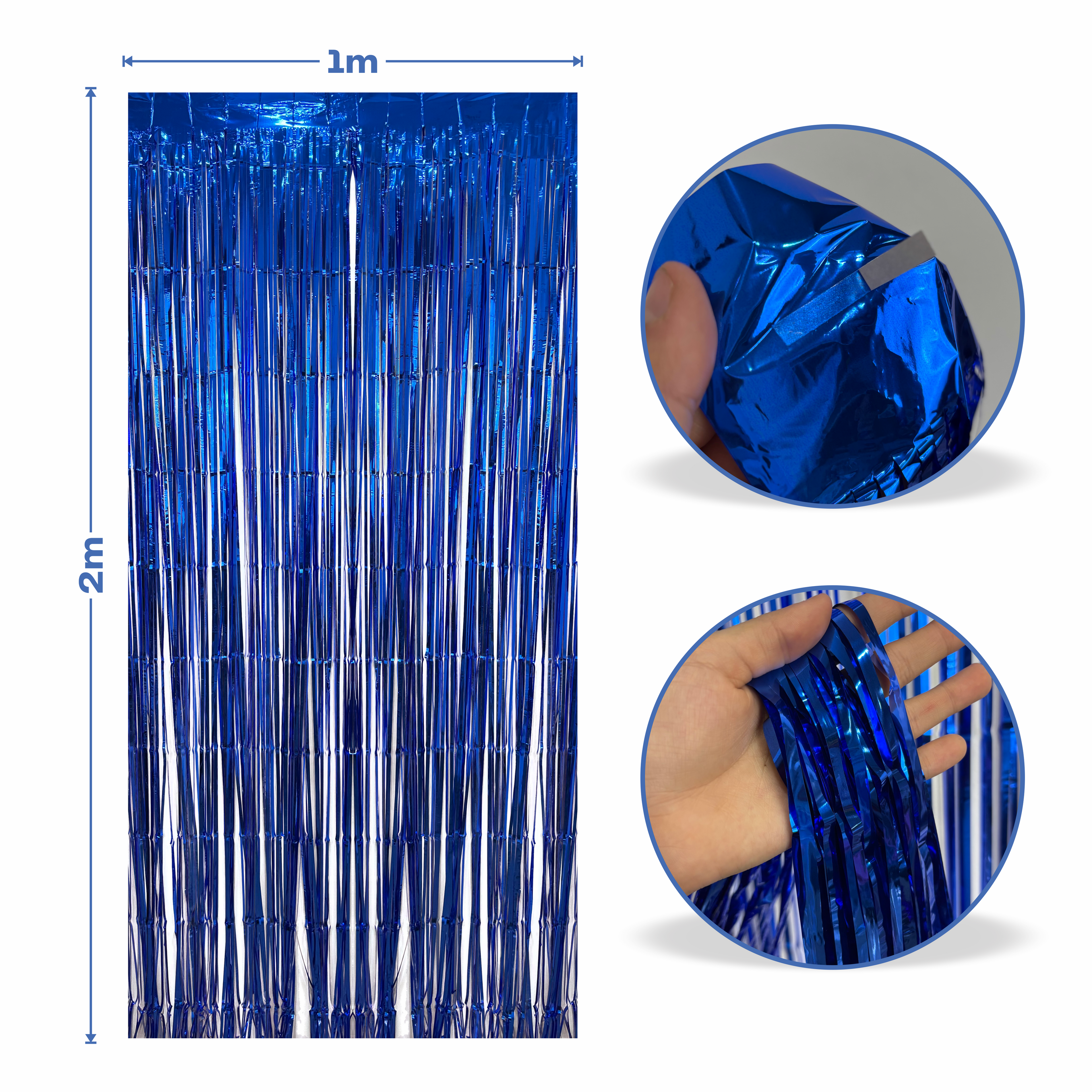 Cortina metalica en tira de 1m x 2m Azul
