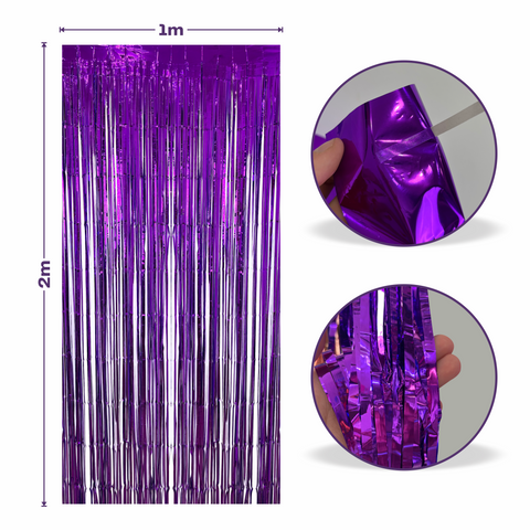 Cortina metalica en tira de 1m x 2m Morada