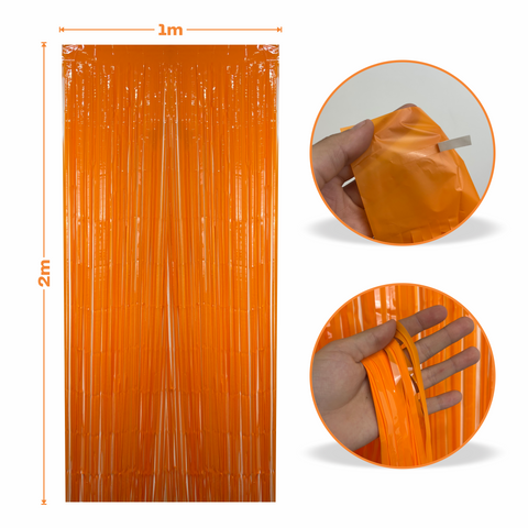 Cortina metalica en tira de 1m x 2m Naranja