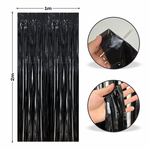 Cortina metalica en tira de 1m x 2m Negro