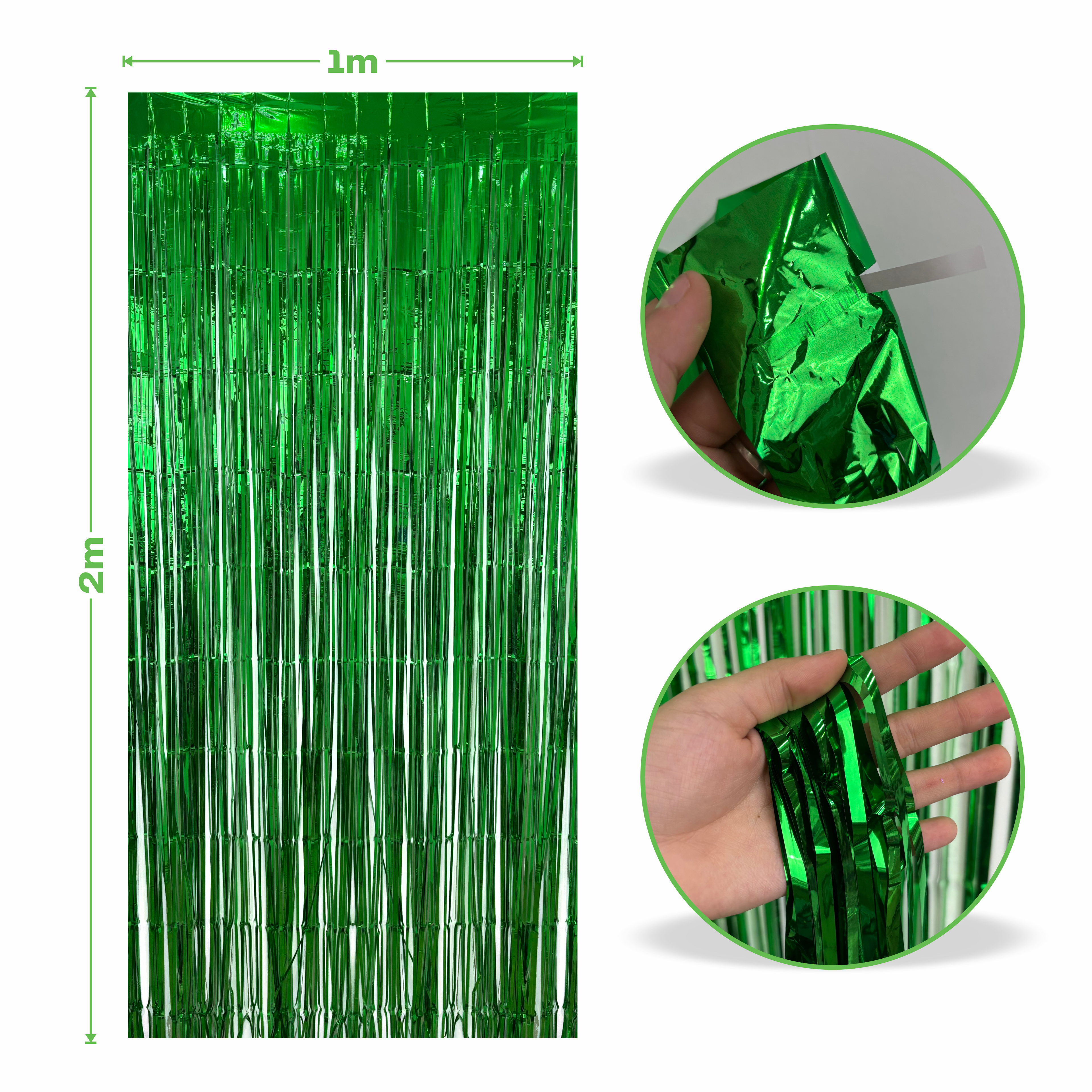 Cortina metalica en tira de 1m x 2m Verde