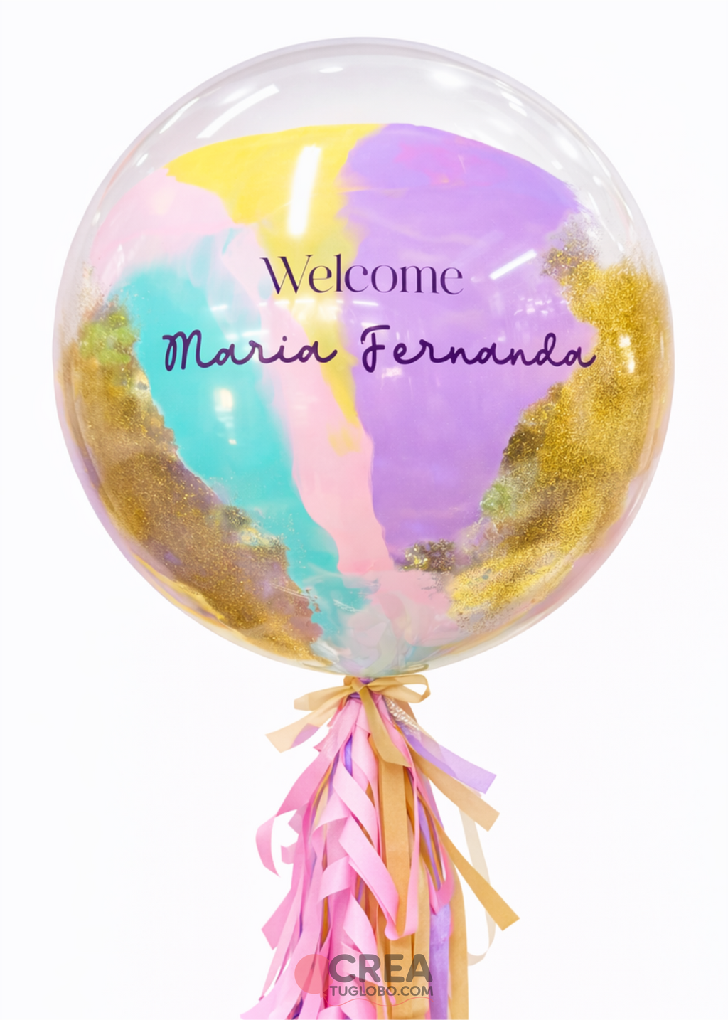 Bubble welcome glitter