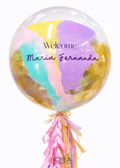 Bubble welcome glitter