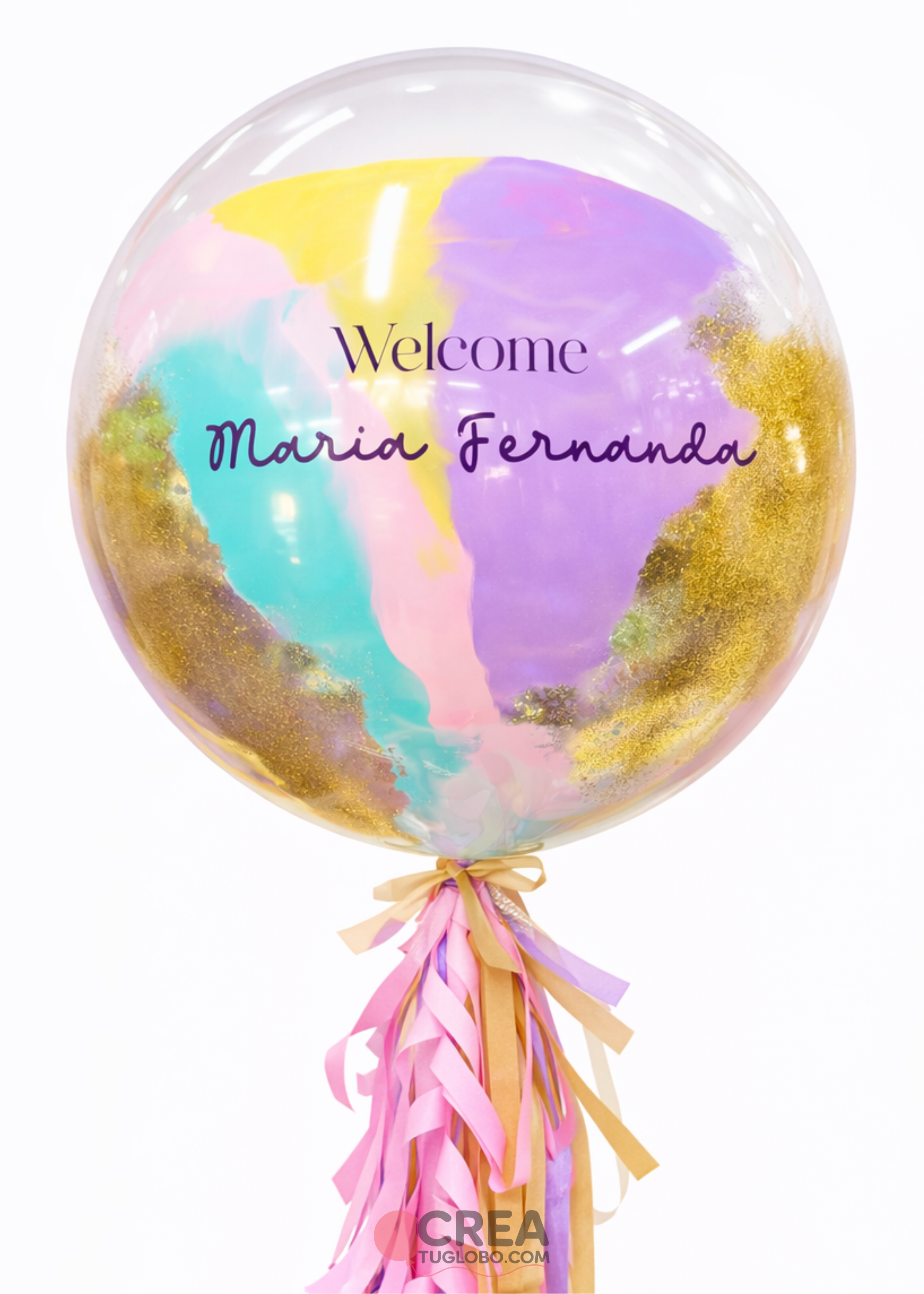 Bubble welcome glitter