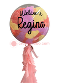 Globo burbuja welcome rosa